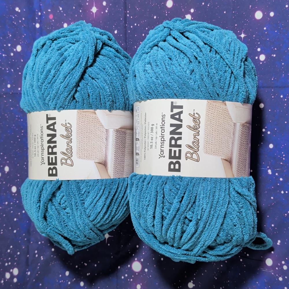 2 Brand New Skeins Bernat Blanket Yarn DARK TEAL Smoke Free Home